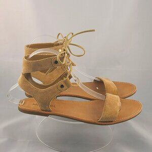 Michael Lizzi Strappy Gladiator Sandals Tan Leather